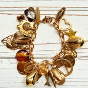Vintage Inspired Gilded Charm Bracelet