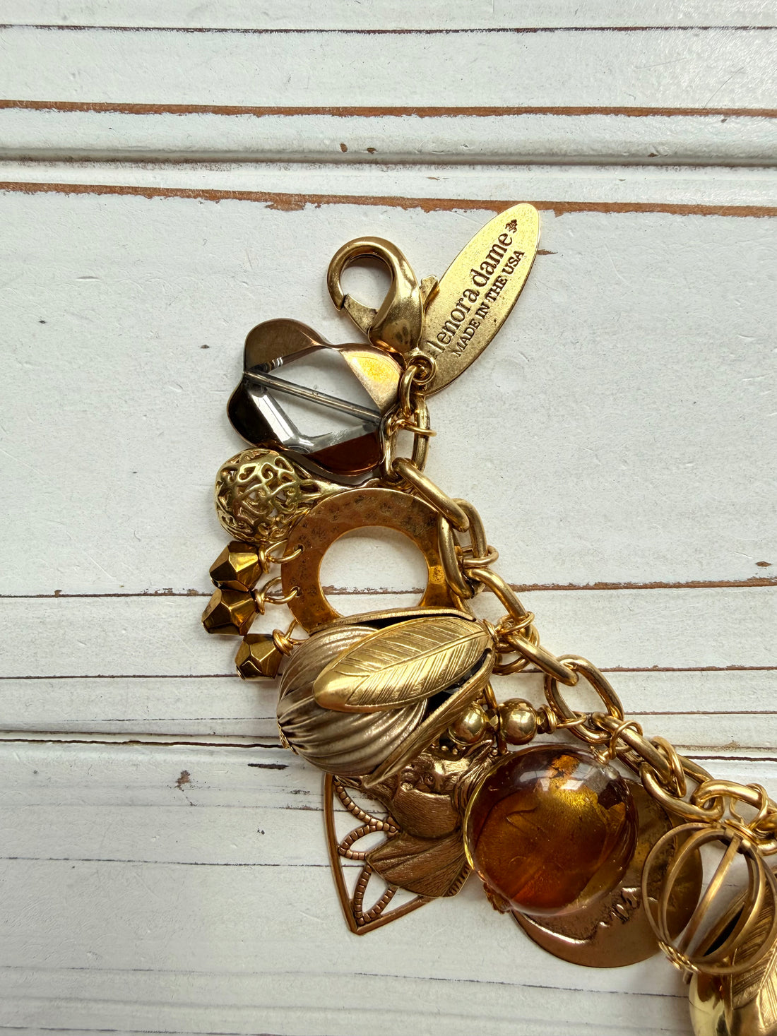 Vintage Inspired Gilded Charm Bracelet