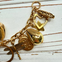 Vintage Inspired Gilded Charm Bracelet