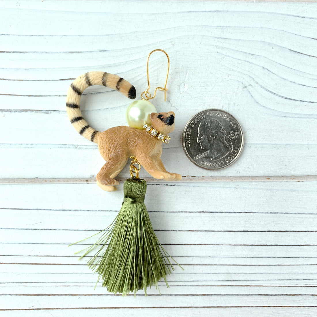 Leslie the Lemur Tassel Earrings