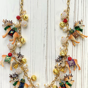 Rudolf and Reindeer Friends Holiday Statement Necklace