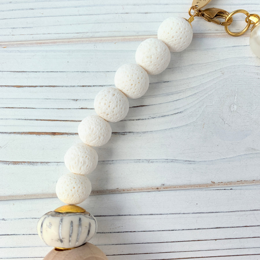White + Neutral Chunky Bead Necklace