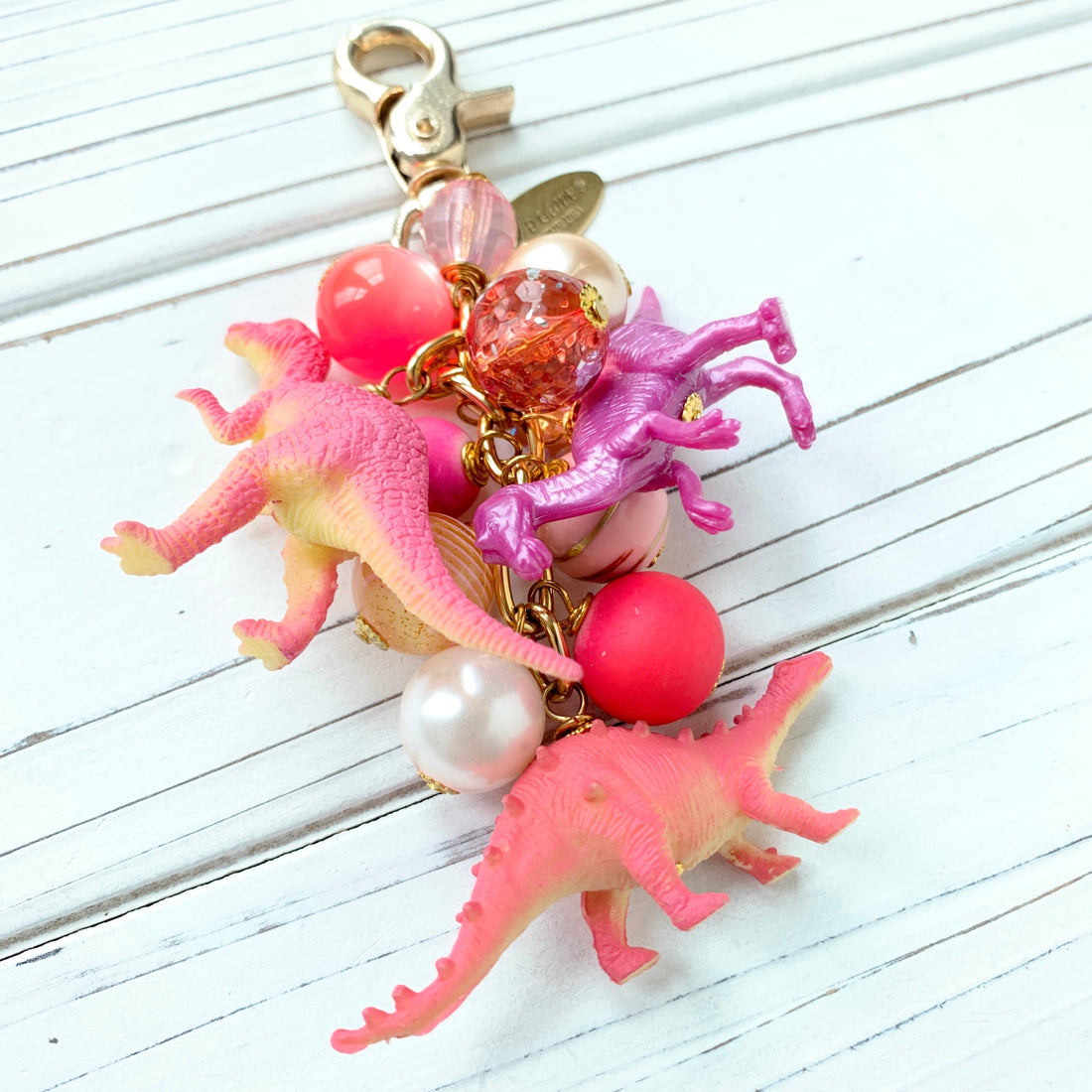 Favorite Dinosaur Purse Charm in Taffy Pink