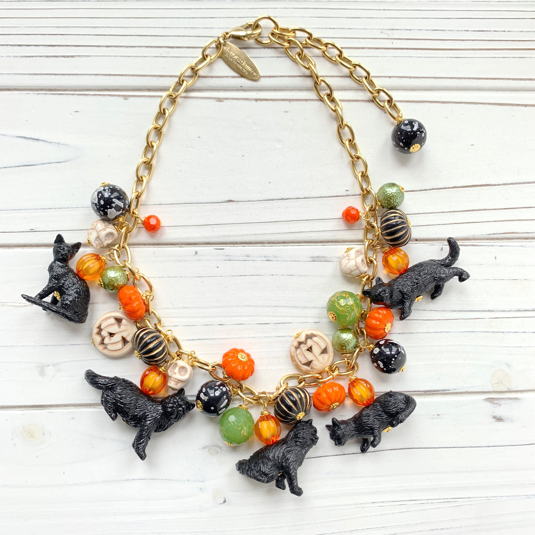 Festive Feline Halloween Necklace