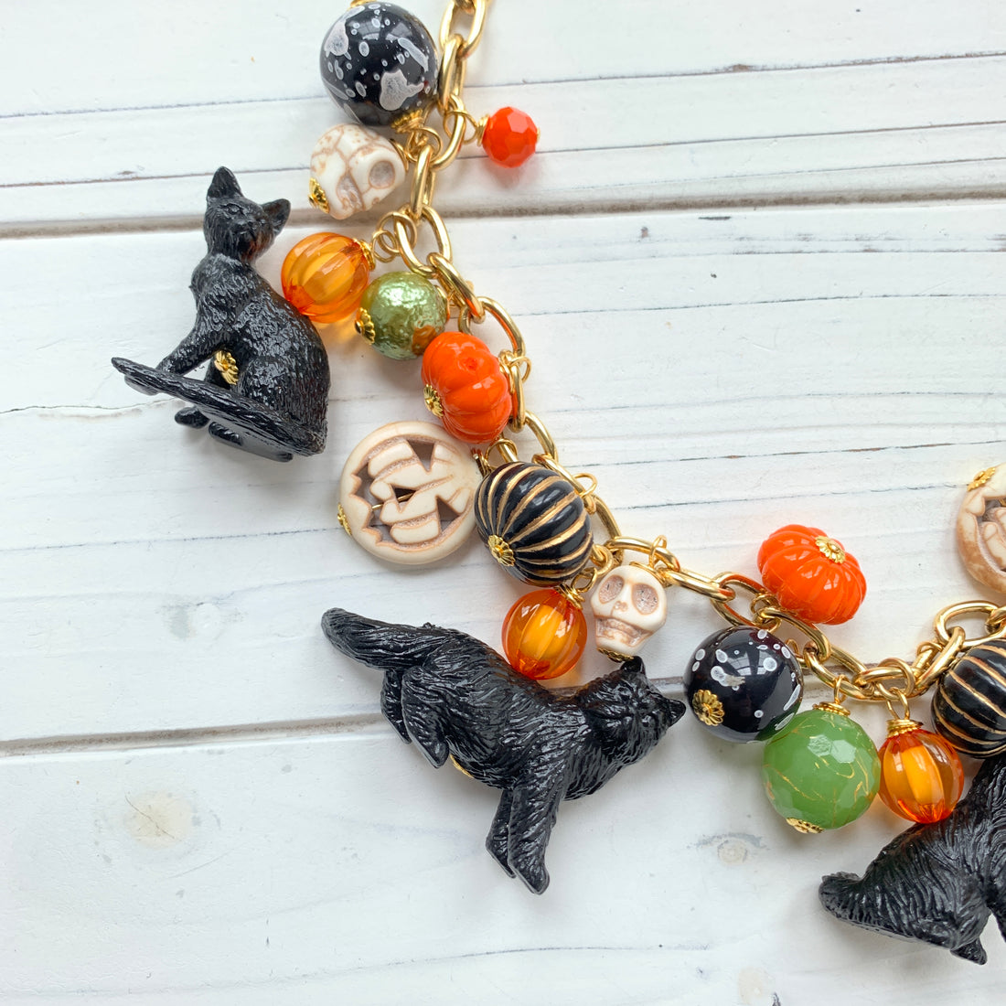 Festive Feline Halloween Necklace