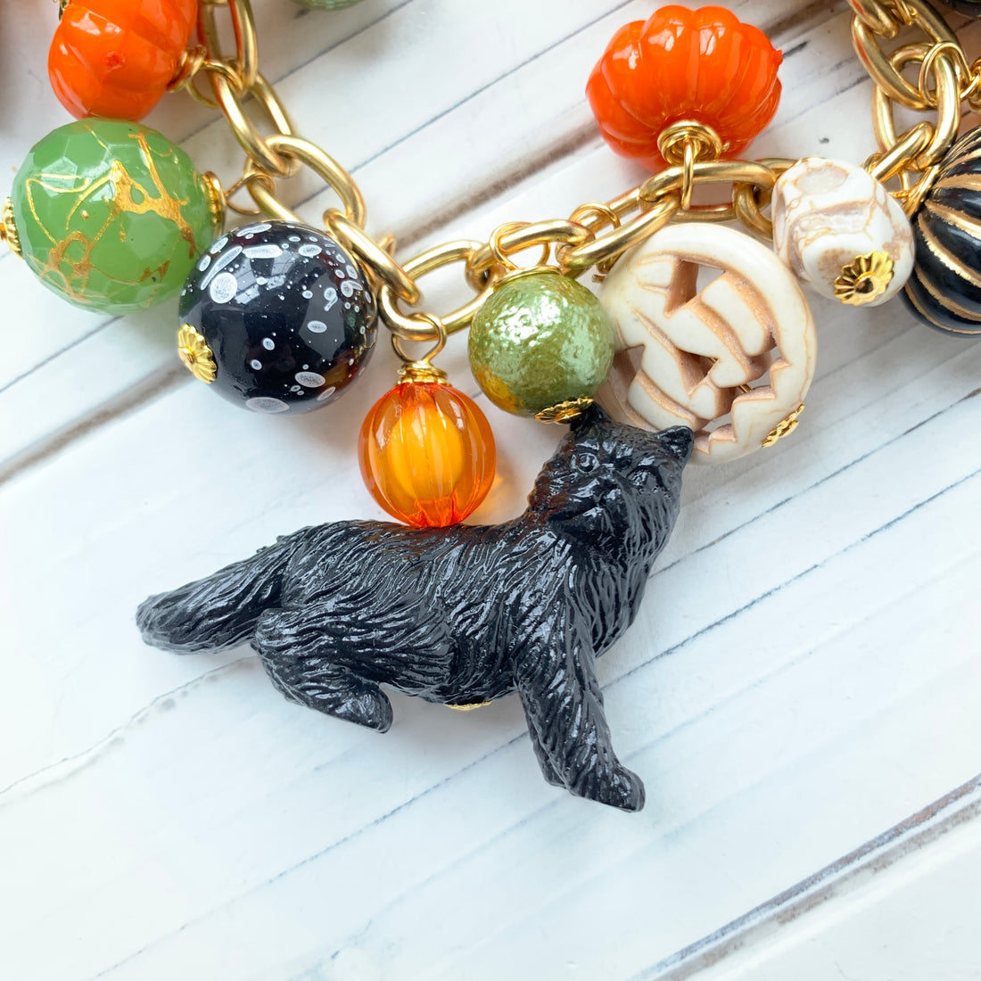 Festive Feline Halloween Bracelet