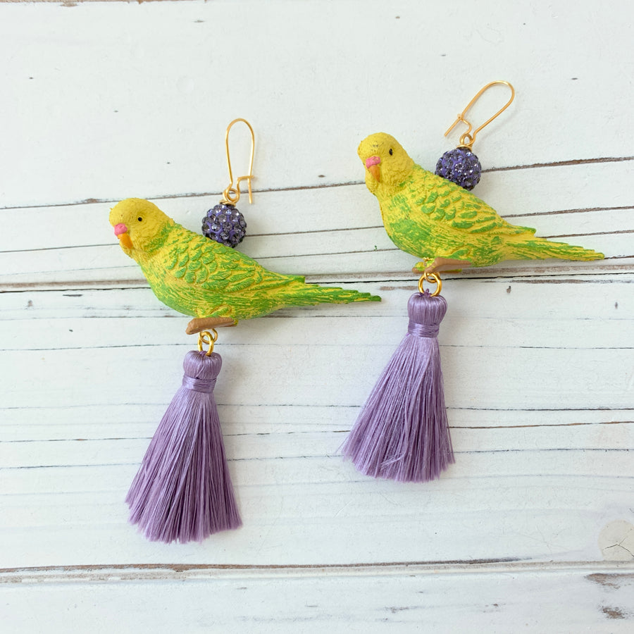 Parakeet Tassel Earrings