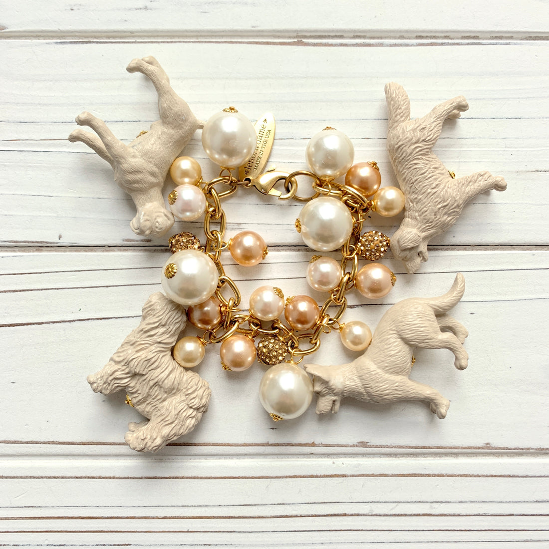 Pearl Must Love Dogs Charm Bracelet