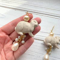 Pearl and Bunny Earrings