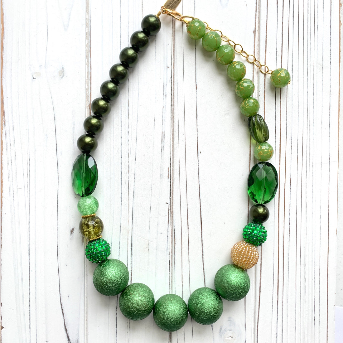 Mossy Green Beaded Necklace