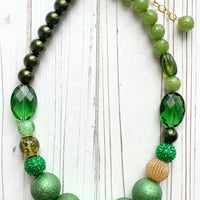 Mossy Green Beaded Necklace