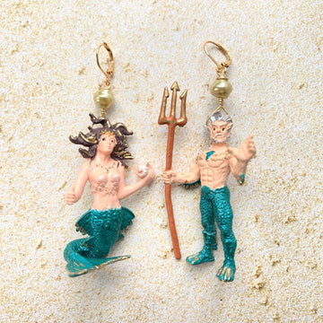 Mermaid and King Triton Earrings
