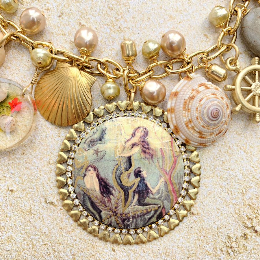 Vintage Mermaids Charm Necklace