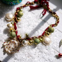 Christmas Wreath Vintage Necklace - One-of-a-Kind