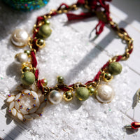 Christmas Wreath Vintage Necklace - One-of-a-Kind