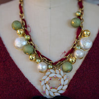 Christmas Wreath Vintage Necklace - One-of-a-Kind