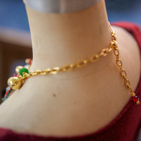 Poinsettia Vintage Christmas Necklace - One-of-a-Kind