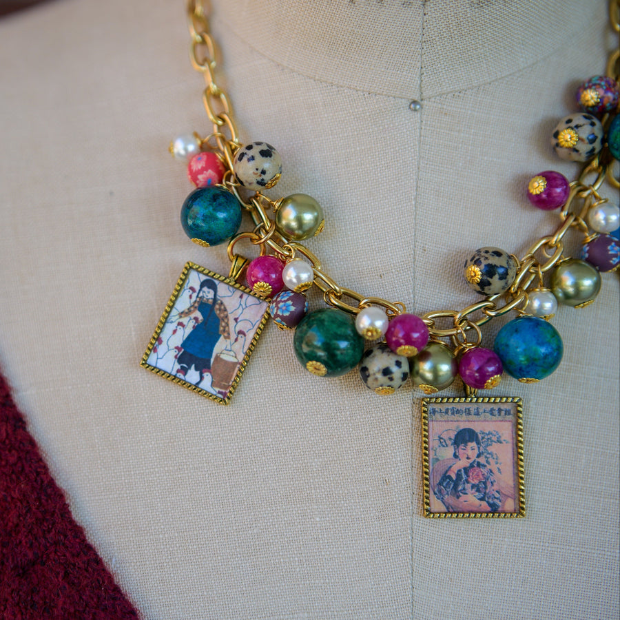 Vintage Poster Necklace - One-of-a-Kind