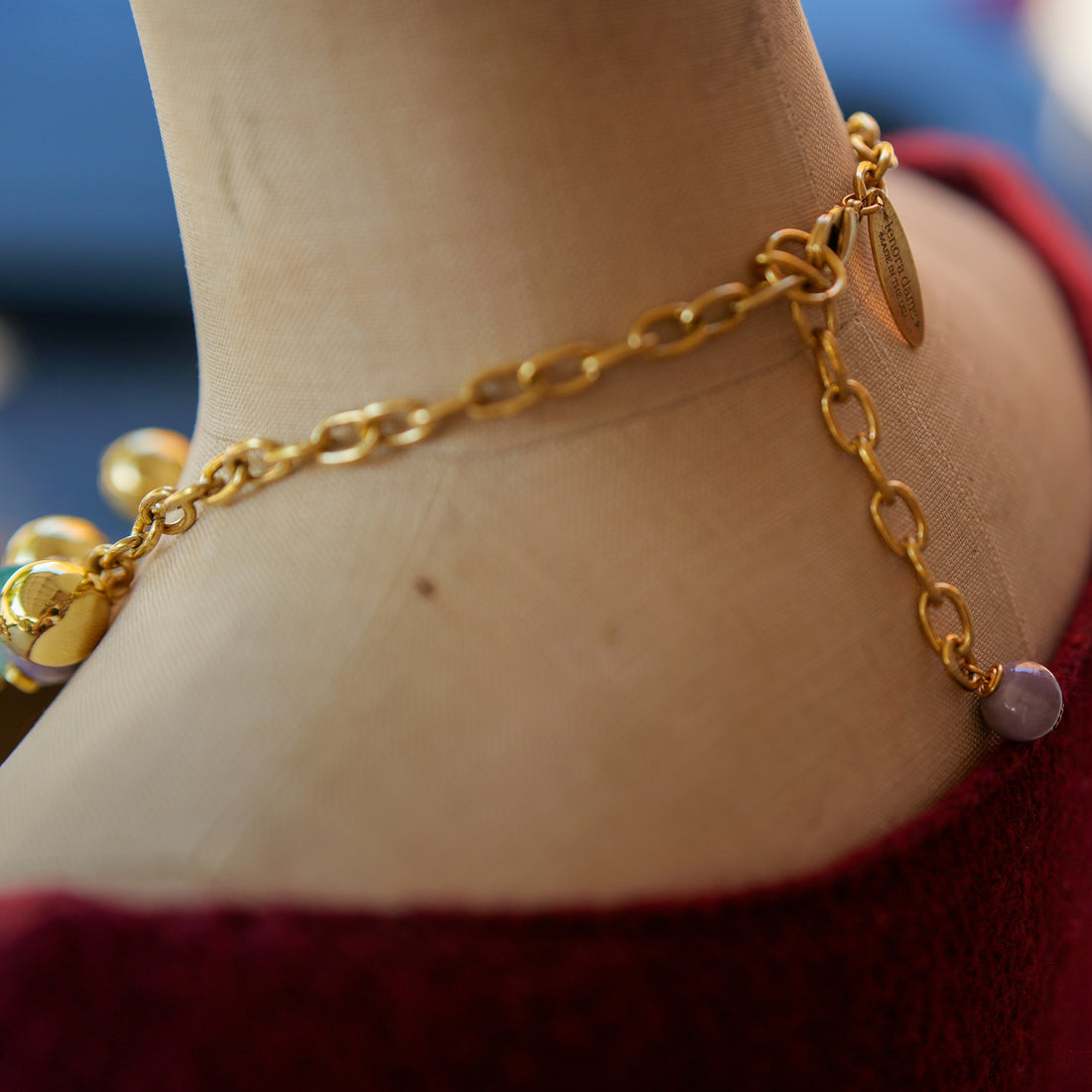 Czech Glass Ammonite Charm Necklace