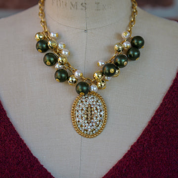 Holiday Bling Cluster Necklace - One-of-a-Kind