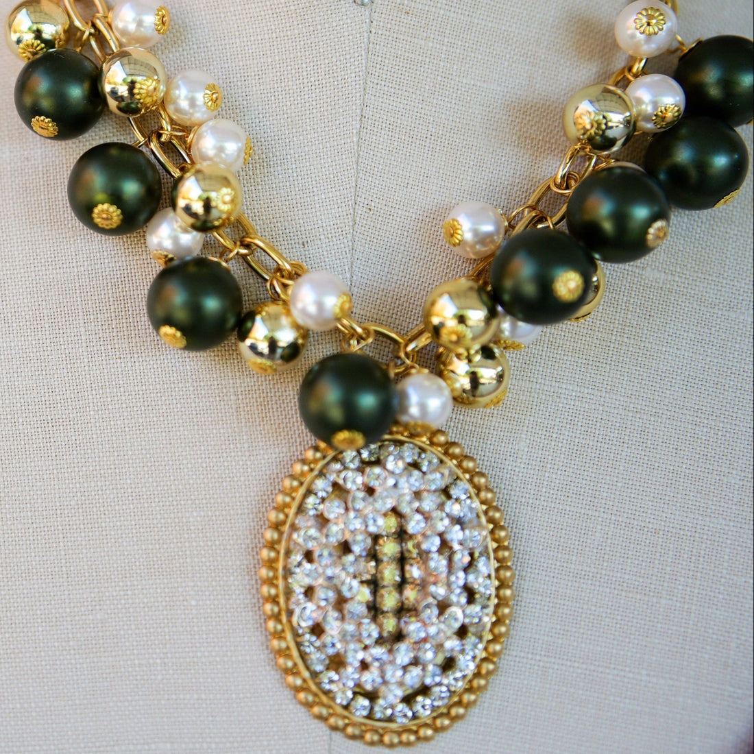Holiday Bling Cluster Necklace - One-of-a-Kind