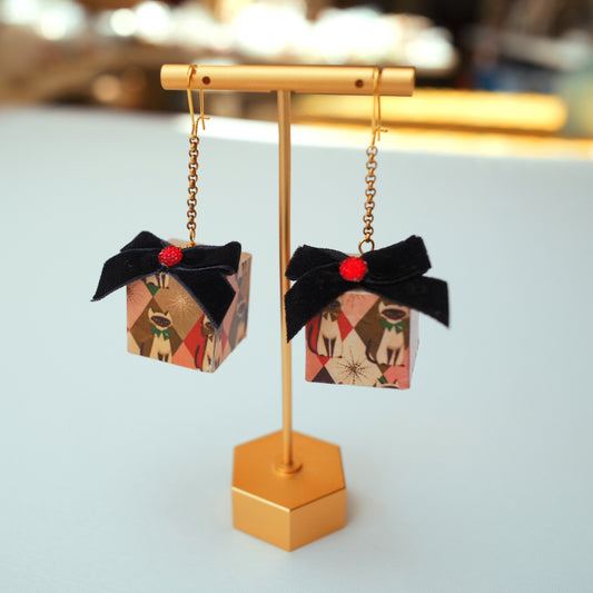 One-of-a-Kind Christmas Present Earrings - Large