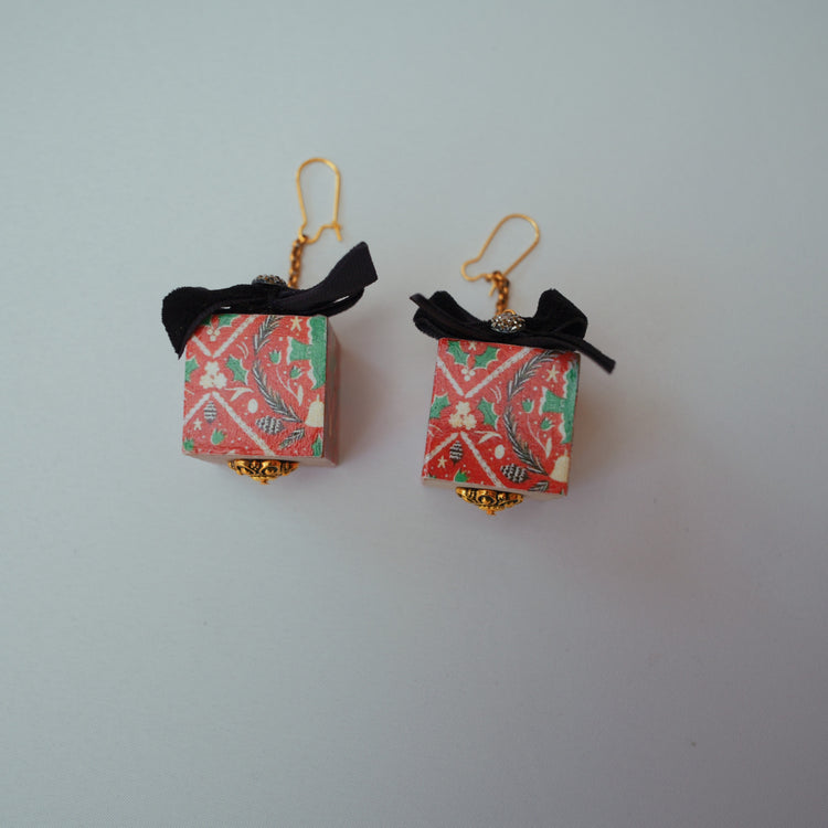 One-of-a-Kind Christmas Present Earrings - Large