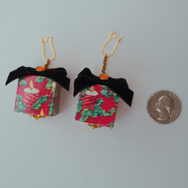 One-of-a-Kind Christmas Present Earrings - Large