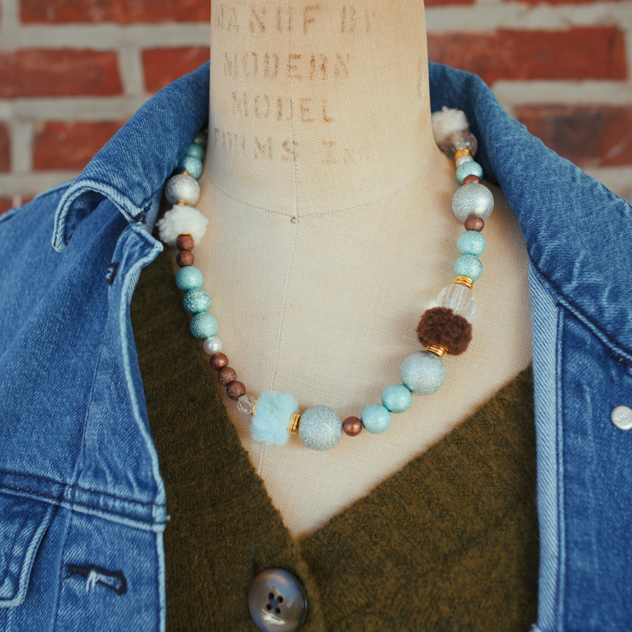 Fuzzy winter necklace