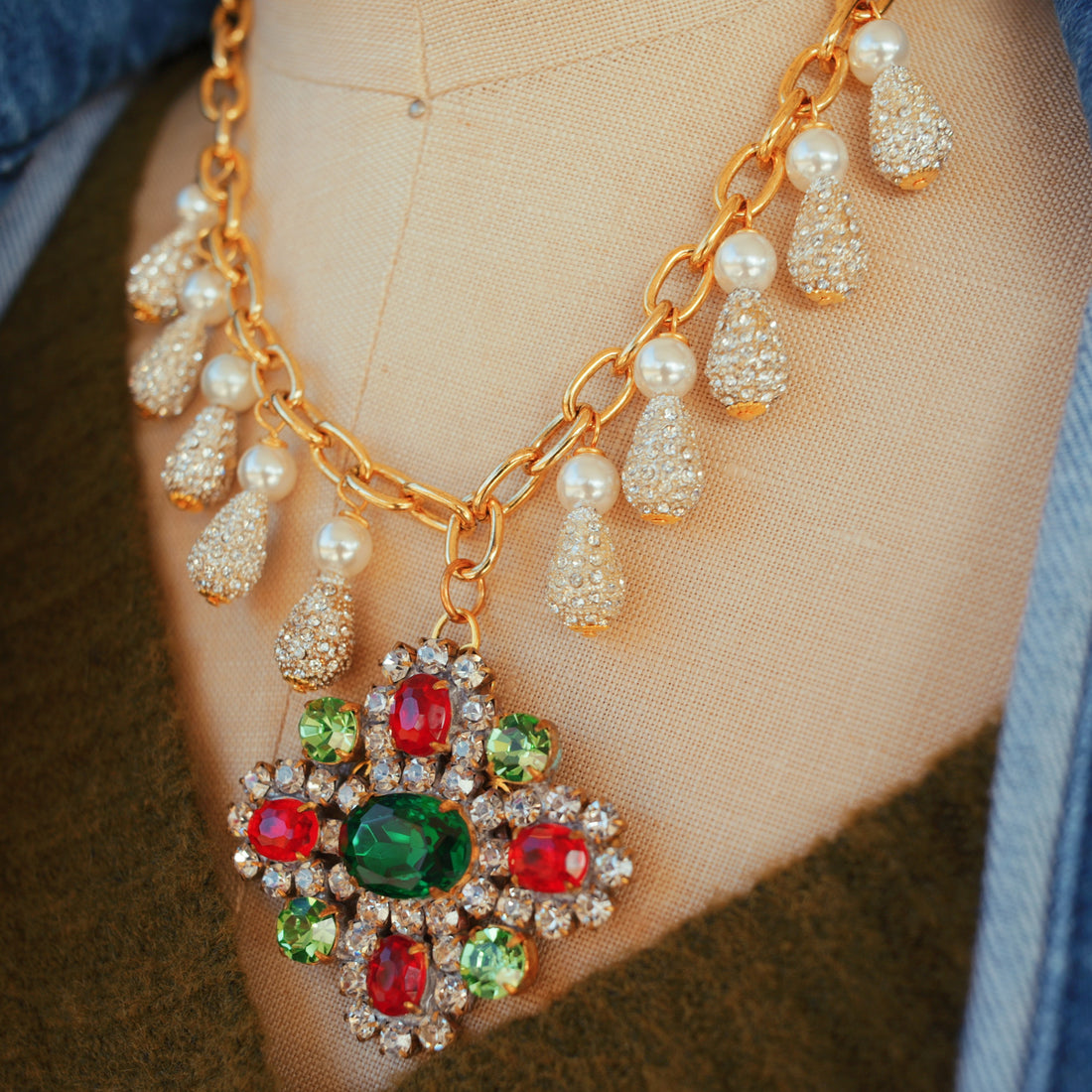 Czech Glass Pendant Necklace