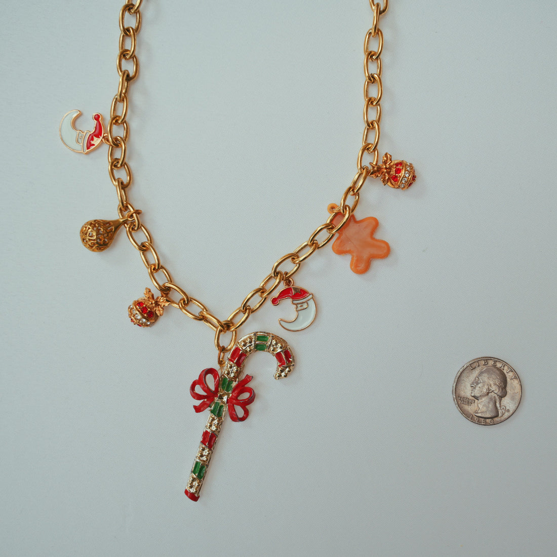 One-of-a-Kind Candy Cane Charm Necklace