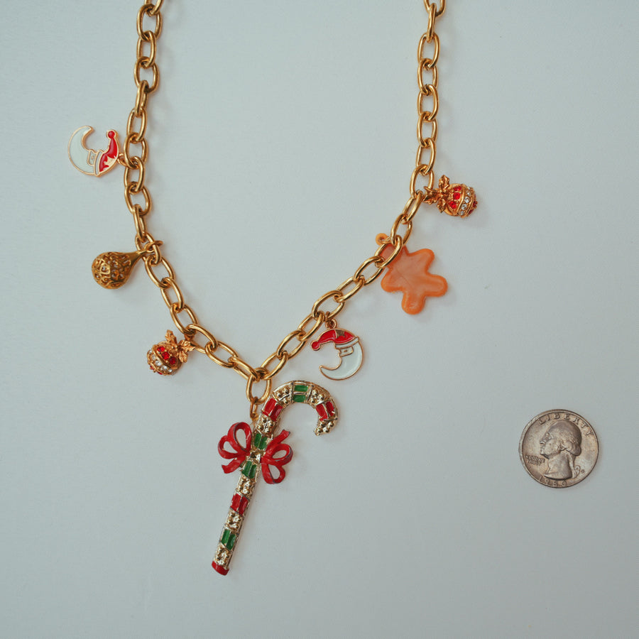 One-of-a-Kind Candy Cane Charm Necklace