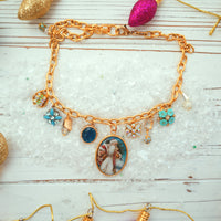 One-of-a-Kind Frosty Santa Charm Necklace