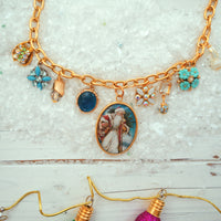 One-of-a-Kind Frosty Santa Charm Necklace