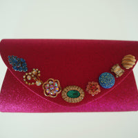 One-of-a-Kind Party Clutch - Sparkly Fuschia