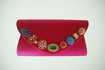 One-of-a-Kind Party Clutch - Sparkly Fuschia