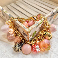 Peony Pink Charm Bracelet