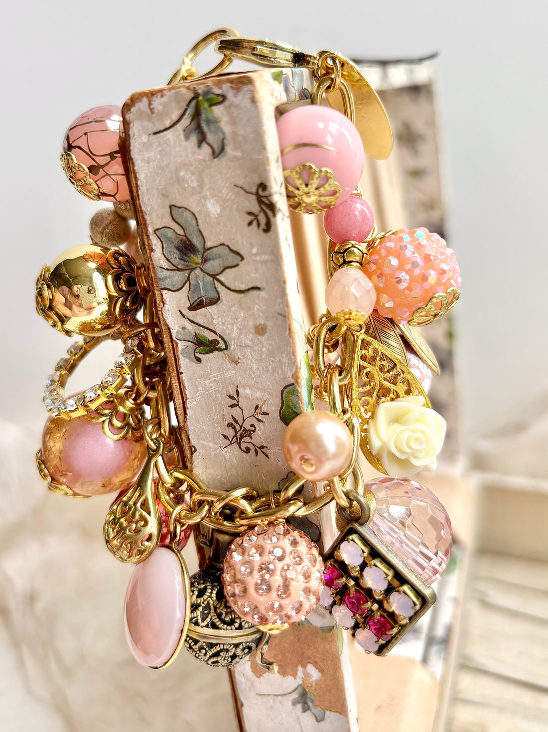 Peony Pink Charm Bracelet