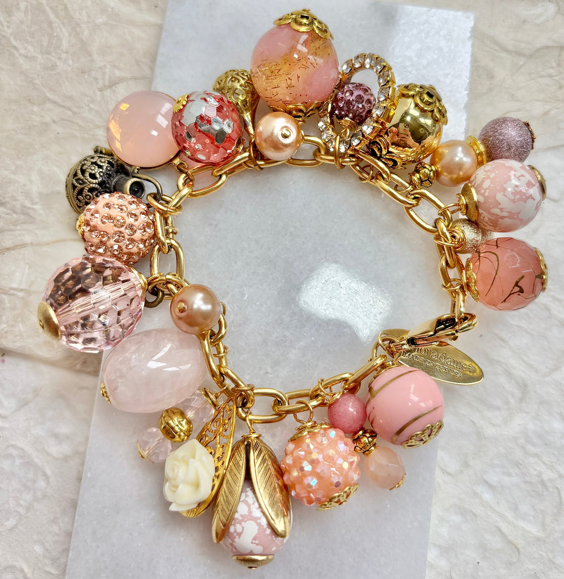 Peony Pink Charm Bracelet