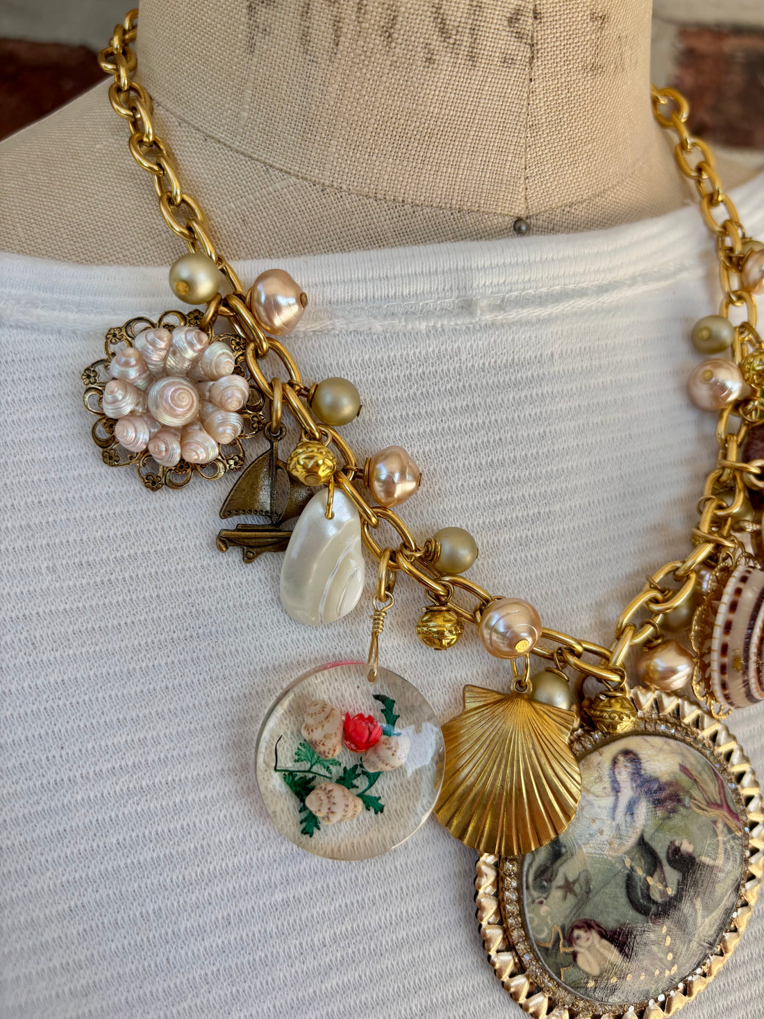 Vintage Mermaids Charm Necklace