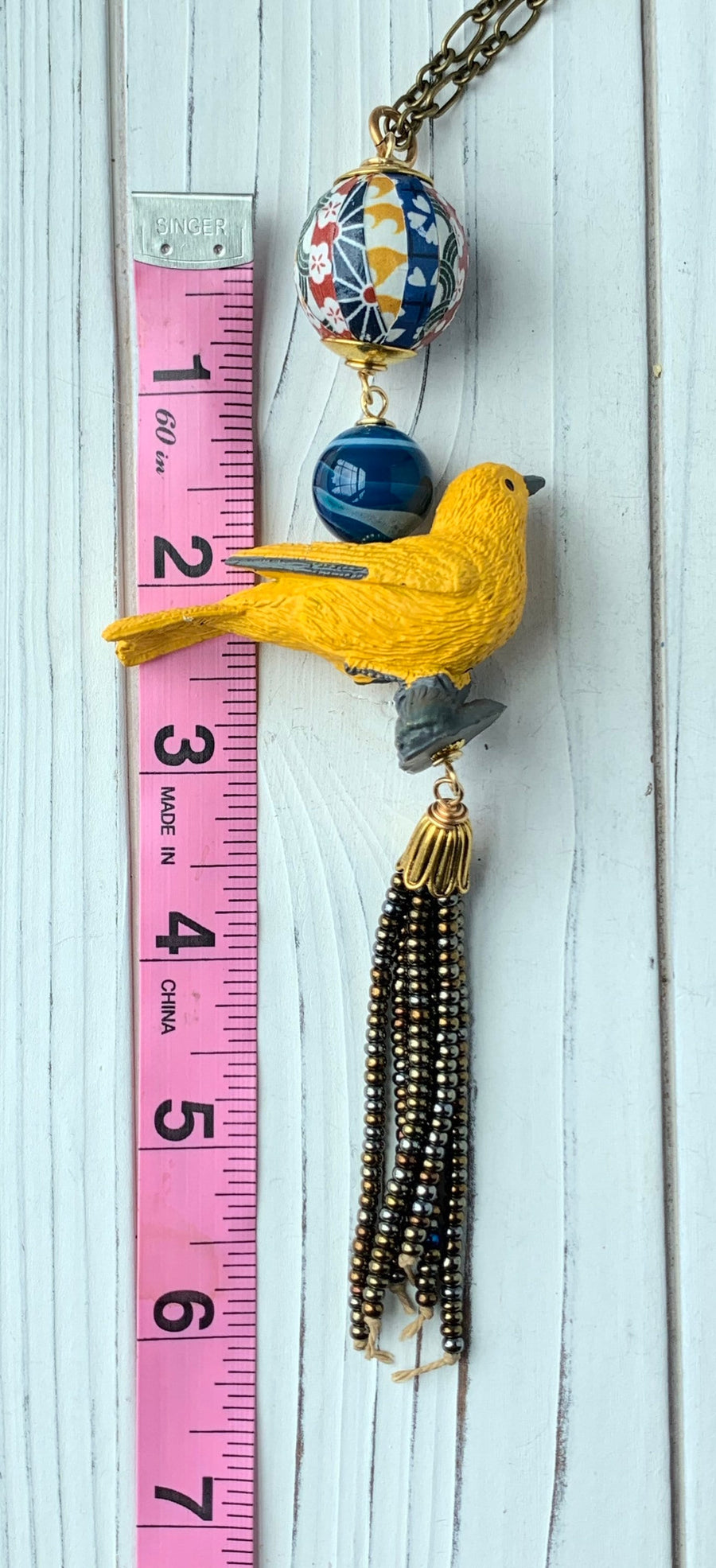 Yellow Warbler Pendant Necklace