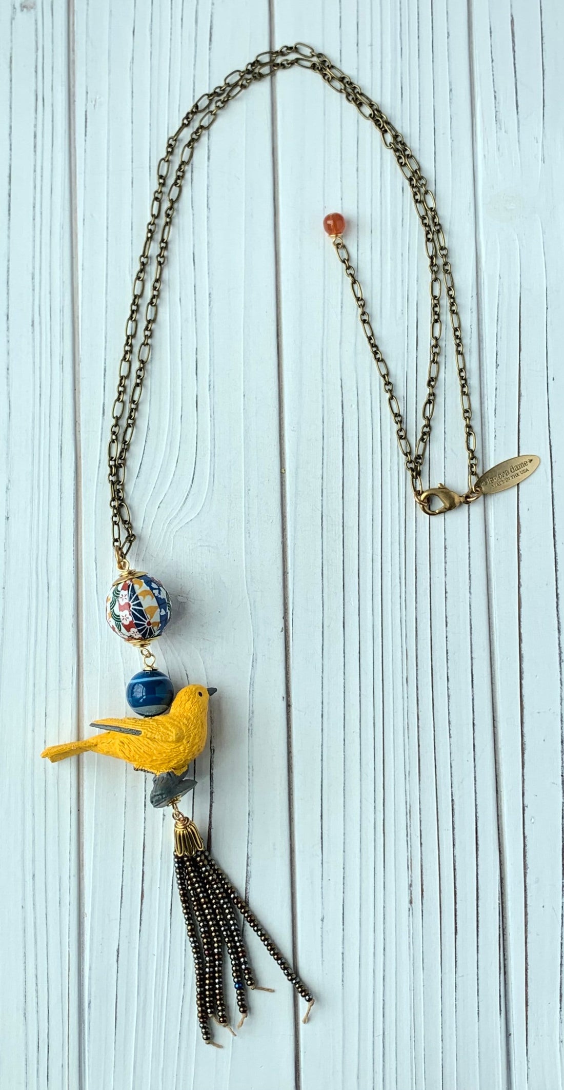 Yellow Warbler Pendant Necklace