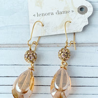 Iridescent Peach Drop Earring