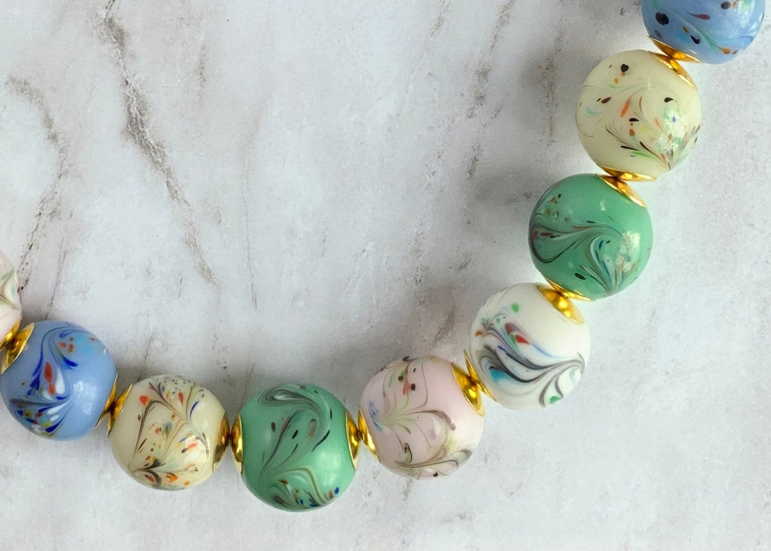 Beaded Spring Statement Necklace