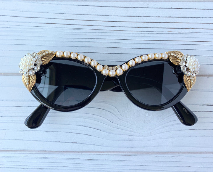 Black Tie Embellished Sunglasses