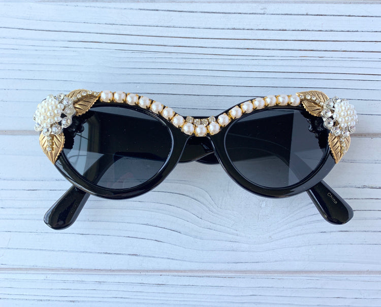 Black Tie Embellished Sunglasses