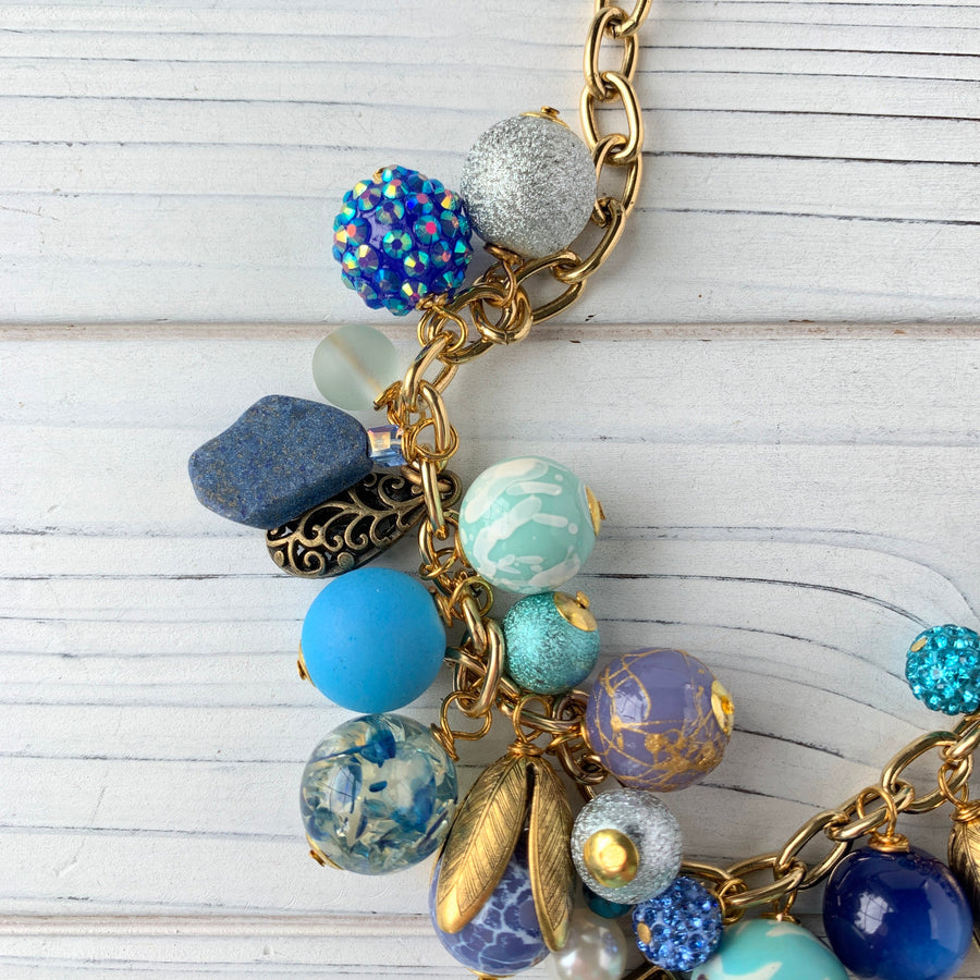 Sail Away Blue Charm Necklace