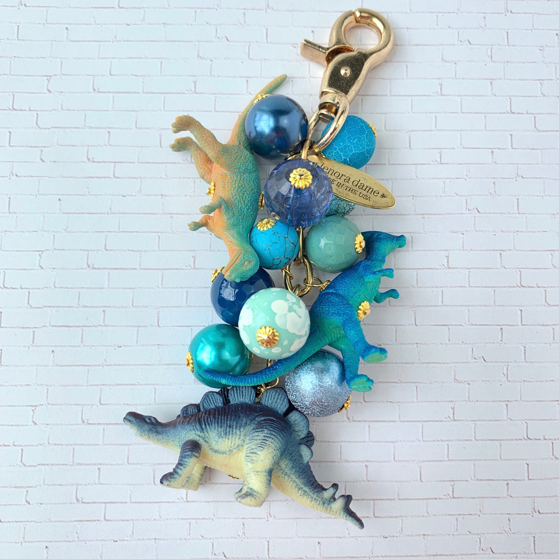 Favorite Dinosaur Purse Charm in Aegean Blue
