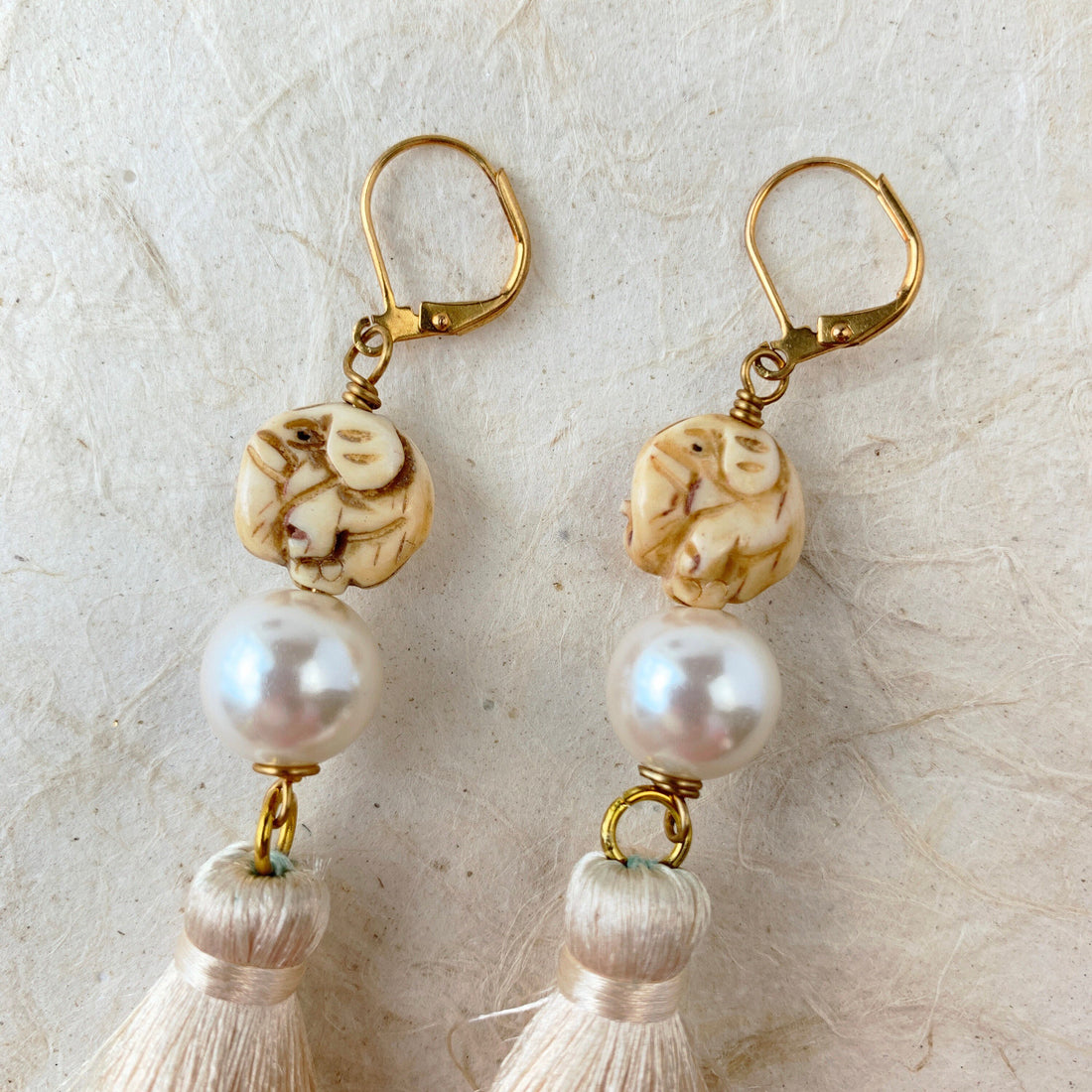 Carved Elephant Earrings
