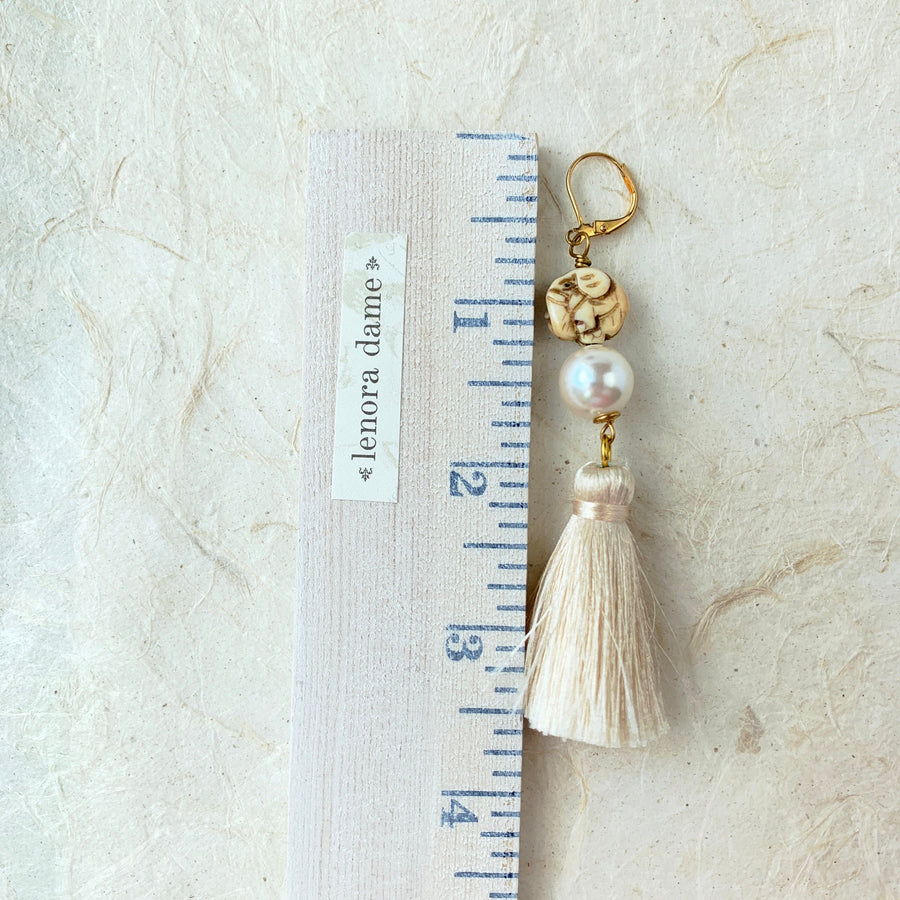 Carved Elephant Earrings